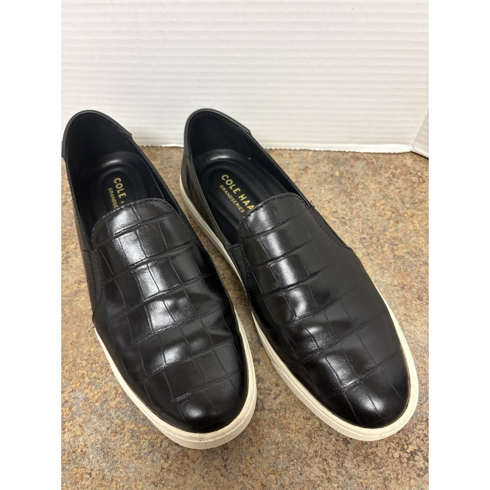 Cole Haan GrandPro Spectator 2.0 Shoes Women 7B Black White Slip On Croc Comfort